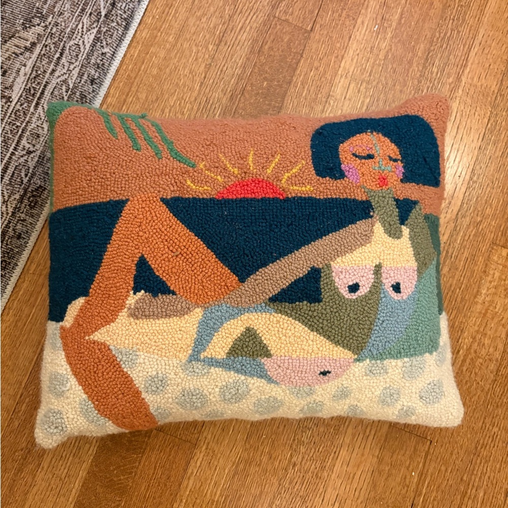Beachy Abstract Geometric throw pillow